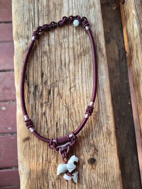 Vintage Hand Carved Jadeite Jade Chinese Zodiac Horse Macrame Cord Necklace